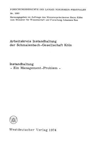 Instandhaltung: Ein Management-Problem