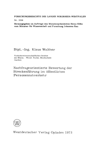 Nachfrageorientierte Bewertung der Streckenführung im öffentlichen Personennahverkehr