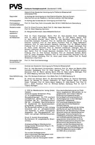 Legitimationsprobleme politischer Systeme: Tagung der Deutschen Vereinigung für Politische Wissenschaft in Duisburg, Herbst 1975