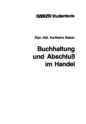 Buchhaltung und Abschluß im Handel