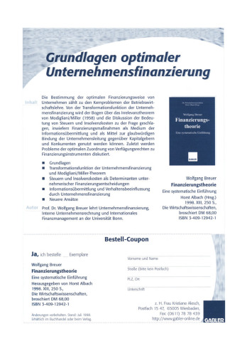 Finanzmanagement 1999