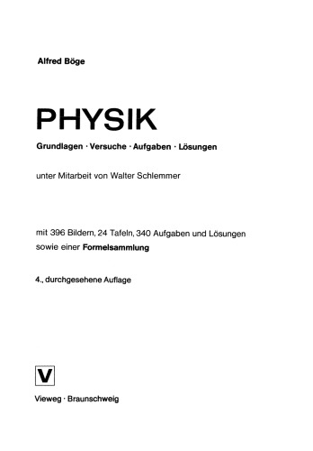 Physik: Grundlagen · Versuche · Aufgaben · Lösungen