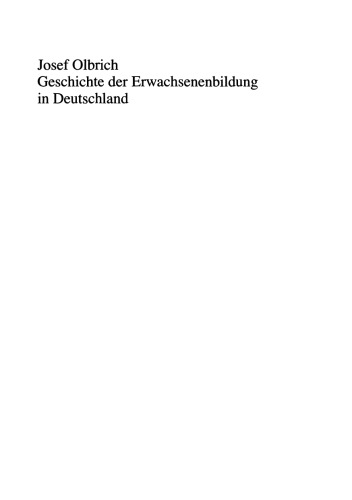 Geschichte der Erwachsenenbildung in Deutschland