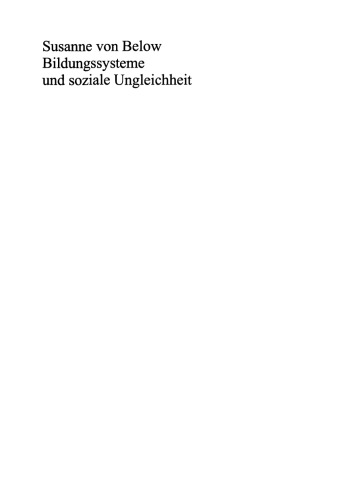 Bildungssysteme und soziale Ungleichheit: Das Beispiel der neuen Bundesländer