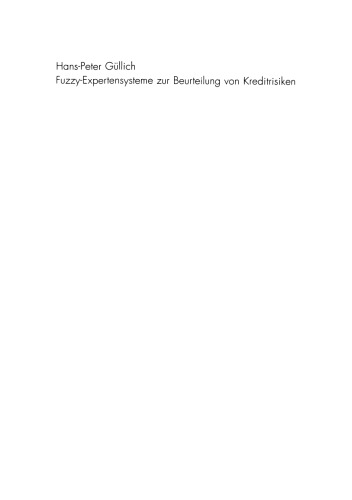 Fuzzy-Expertensysteme zur Beurteilung von Kreditrisiken