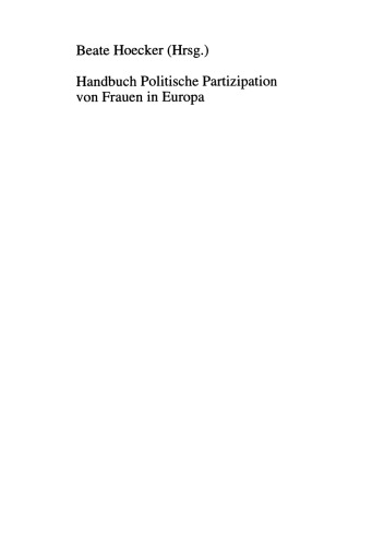 Handbuch Politische Partizipation von Frauen in Europa