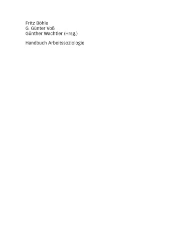 Handbuch Arbeitssoziologie