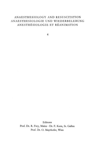 Die intravenöse Kurznarkose mit dem neuen Phenoxyessigsäurederivat Propanidid (Epontol®): Bericht über die Arbeitstagung der Deutschen Gesellschaft für Anaesthesie und des Berufsverbandes Deutscher Anaesthesisten am 25. und 26. Januar 1964 in Frankfurt am Main.