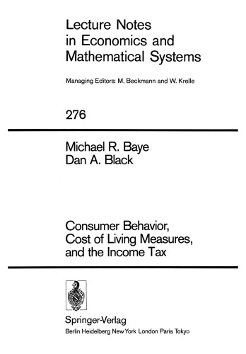 Consumer Behavior, Cost of Living Measures, and the Income Tax