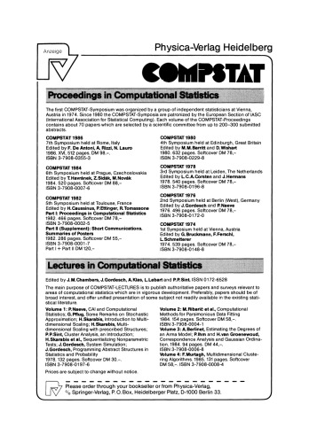 COMPSTAT: Proceedings in Computational Statistics, 7th Symposium held in Rome 1986