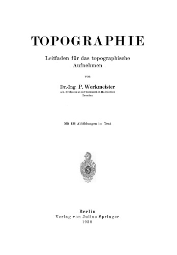 Topographie: Leitfaden für das topographische Aufnehmen