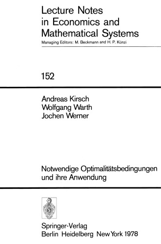 Notwendige Optimalitätsbedingungen und ihre Anwendung