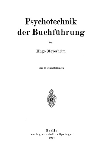 Psychotechnik der Buchführung