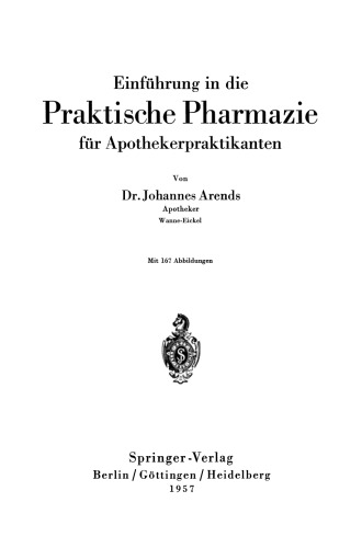 Einfürhrung in die Praktische Pharmazie für Apothekerpraktikanten