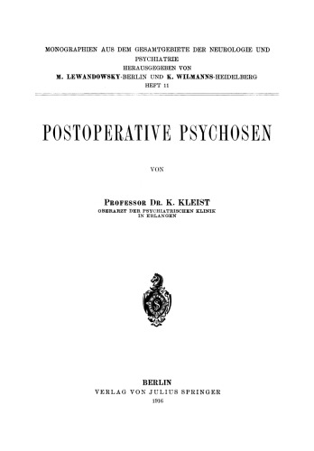 Postoperative Psychosen