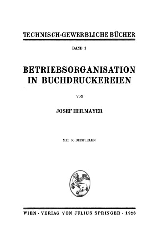 Betriebsorganisation in Buchdruckereien