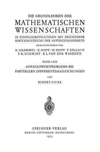 Anfangswertprobleme bei Partiellen Differentialgleichungen