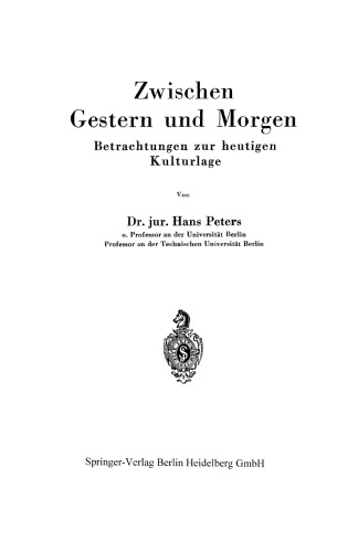 Zwischen Gestern und Morgen: Betrachtungen zur heutigen Kulturlage