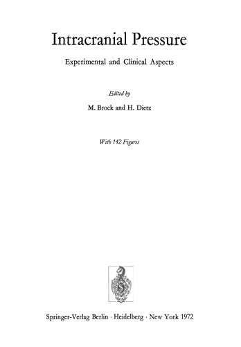 Intracranial Pressure: Experimental and Clinical Aspects