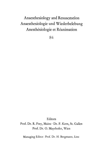 Ēthrane: Proceeding of the First European Symposium on Modern Anesthetic Agents Hamburg, November, 9th and 10th, 1973