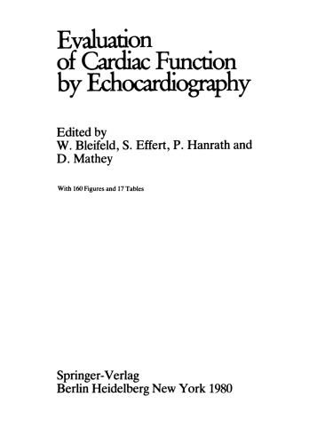 Evaluation of Cardiac Function by Echocardiography