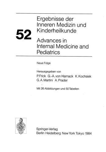 Ergebnisse der Inneren Medizin und Kinderheilkunde/Advances in Internal Medicine and Pediatrics