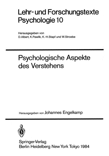 Psychologische Aspekte des Verstehens