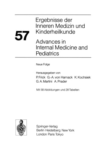 Ergebnisse der Inneren Medizin und Kinderheilkunde/Advances in Internal Medicine and Pediatrics: Neue Folge