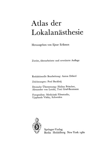 Atlas der Lokalanästhesie