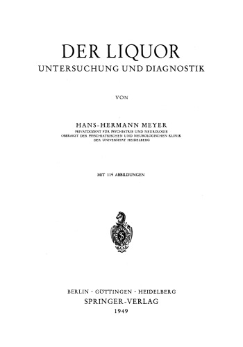 Der Liquor: Untersuchung und Diagnostik