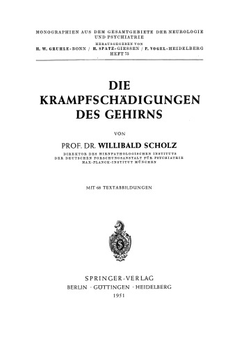 Die Krampfschädigungen des Gehirns