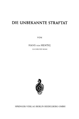 Die Unbekannte Straftat