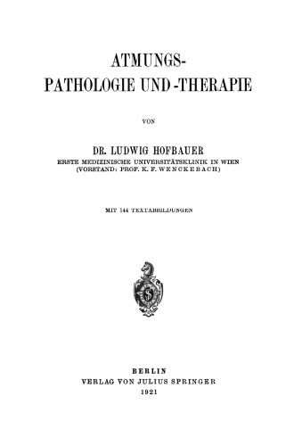 Atmungs-Pathologie und -Therapie