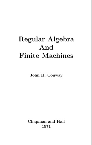 Regular Algebra and Finite Machines