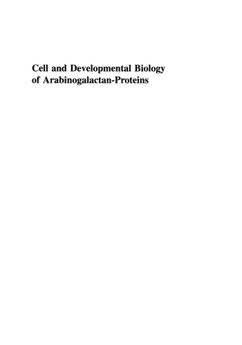 Cell and Developmental Biology of Arabinogalactan-Proteins