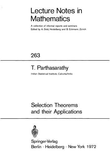 Selection Theorems and Their Applications