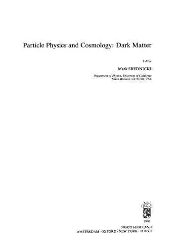 Particle Physics and Cosmology: Dark Matter