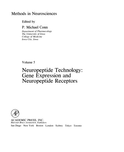 Neuropeptide Technology: Gene Expression and Neuropeptide Receptors