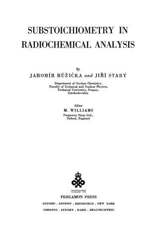 Substoichiometry in Radiochemical Analysis