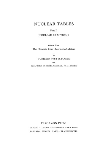 The Elements from Chlorine to Calcium. Nuclear Reactions