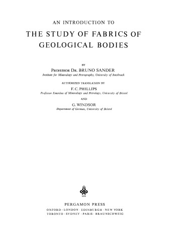 An Introduction to the Study of Fabrics of Geological Bodies