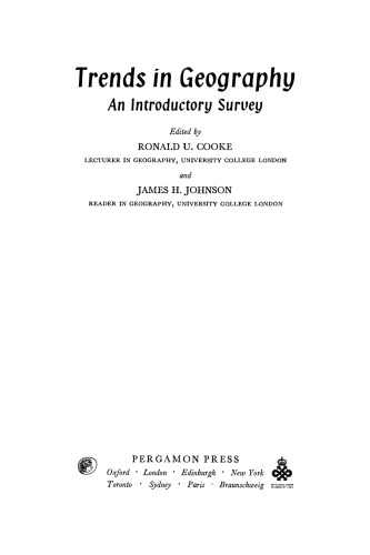 Trends in Geography. An Introductory Survey