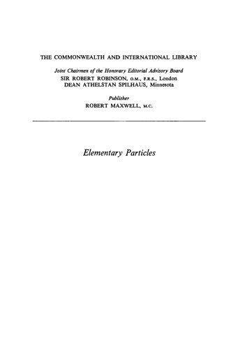 Elementary Particles. The Commonwealth and International Library