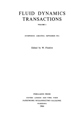 Fluid Dynamics Transactions. Symposium–Jabona–September 1961