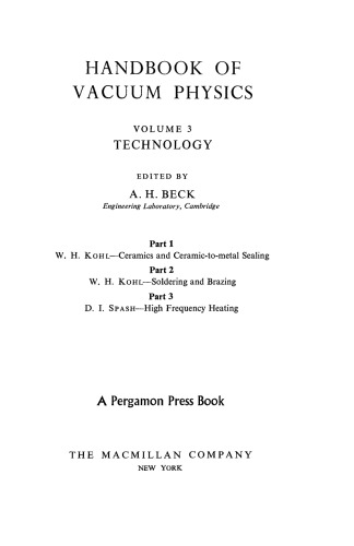 Technology. Handbook of Vacuum Physics