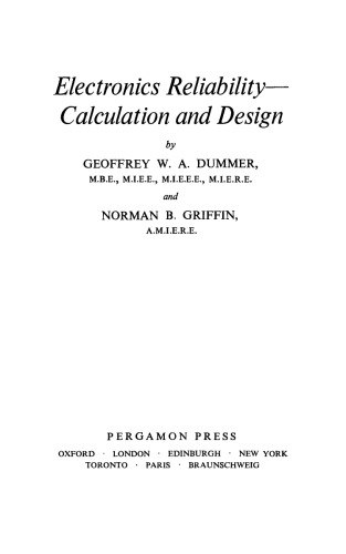 Electronics Reliability–Calculation and Design