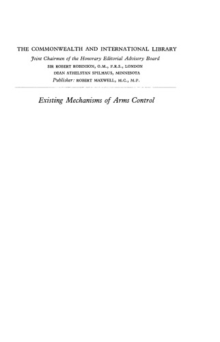 Existing Mechanisms of Arms Control