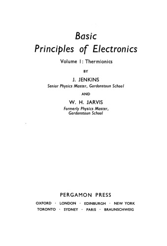 Basic Principles of Electronics. Thermionics