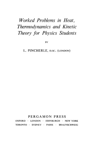 Worked Problems in Heat, Thermodynamics and Kinetic Theory for Physics Students