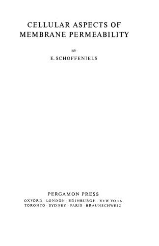 Cellular Aspects of Membrane Permeability